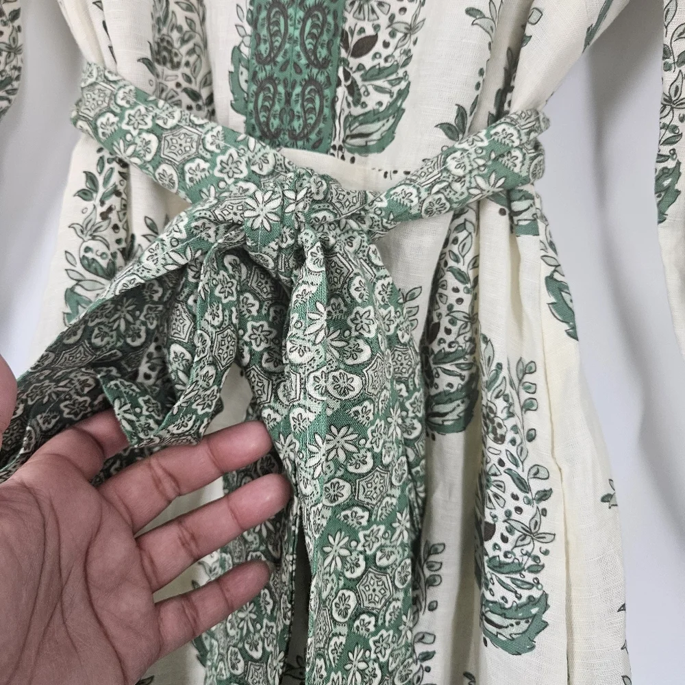 Tuckernuck Jade Terrace Cotton Linen Blend Rollins Maxi Dress - Picture 8 of 16